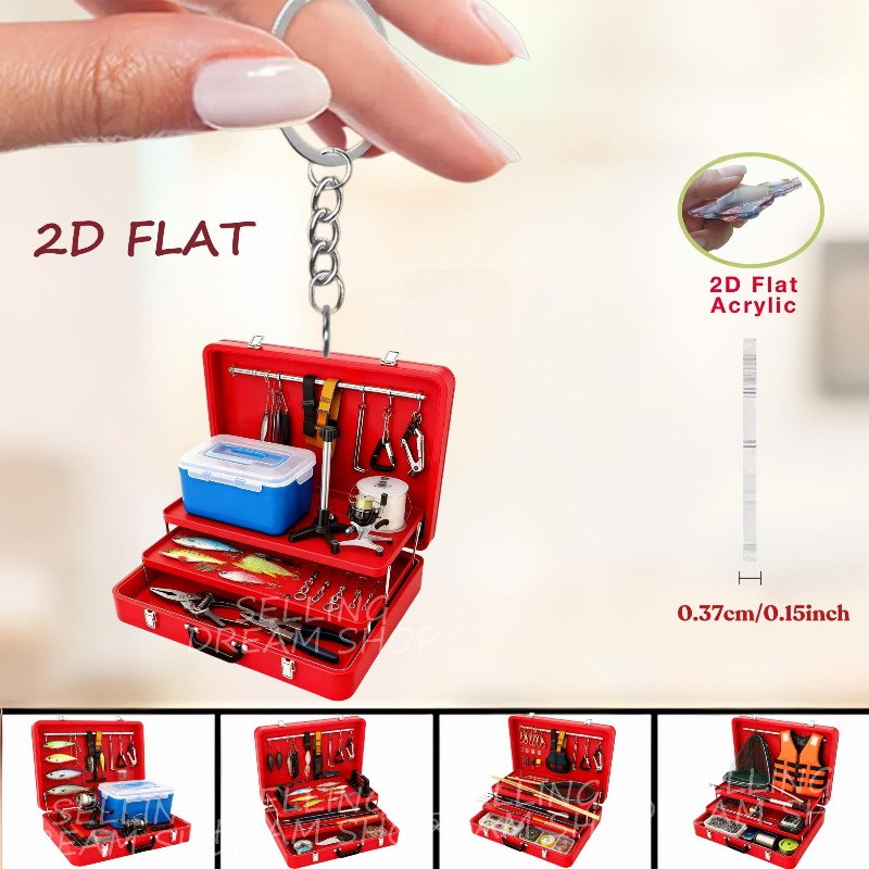 Heavy Equipment Keychain - Conjunto de Ferramentas de Pesca 2D,