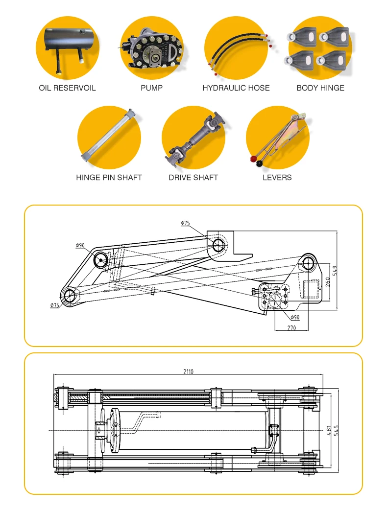 Kit de descarga hidráulica de  - Dump Truck Heavy Equipment avaliação e preço